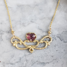 Load image into Gallery viewer, Arwen Necklace in Garnet and Yellow Sapphire
