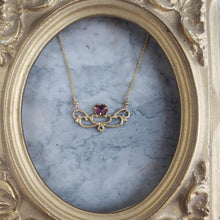 Load image into Gallery viewer, Arwen Necklace in Garnet and Yellow Sapphire
