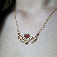 Load image into Gallery viewer, Arwen Necklace in Garnet and Yellow Sapphire
