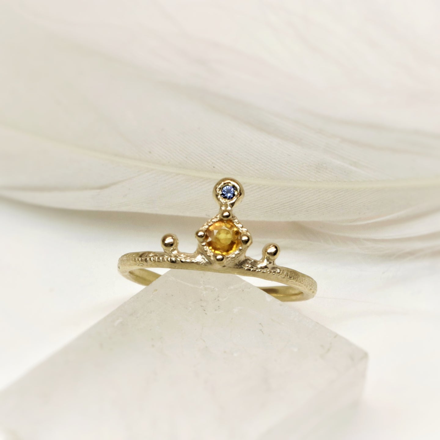 Bonnibel Ring, 10k Yellow gold, Sapphires, Size 5.5