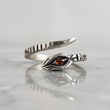 Load image into Gallery viewer, Silver Snake Ring , Adjustable Snake Ring, Size in 5- 9
