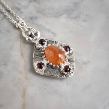 Load image into Gallery viewer, Spessartite Garnet Necklace in Sterling Silver
