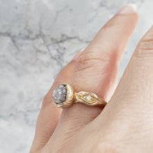Load image into Gallery viewer, Circe, Double Snake Rough Diamond Engagement Ring, 14k yellow Gold
