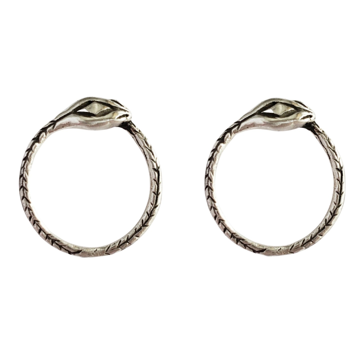 Ouroboros Snake, Silver Stud Earrings