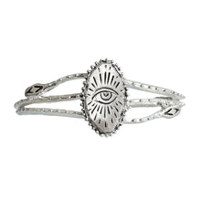 Load image into Gallery viewer, Sacred Eye Snake Cuff, Sterling Silver
