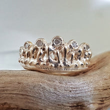 Load image into Gallery viewer, Mermaid Crown, Diamonds,10k Yellow Gold, Size 6
