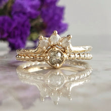 Load image into Gallery viewer, Beaded Rose Cut Diamond Ring, 10k Yellow Gold
