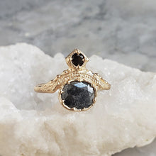 Load image into Gallery viewer, Black Diamond Ring, 10k Yellow Gold
