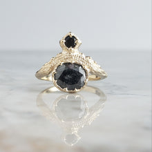 Load image into Gallery viewer, Black Diamond Ring, 10k Yellow Gold
