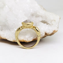 Load image into Gallery viewer, Circe, Double Snake Rough Diamond Engagement Ring, 14k yellow Gold
