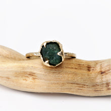 Load image into Gallery viewer, Rough Emerald, Engagement Ring in 10k Yellow gold
