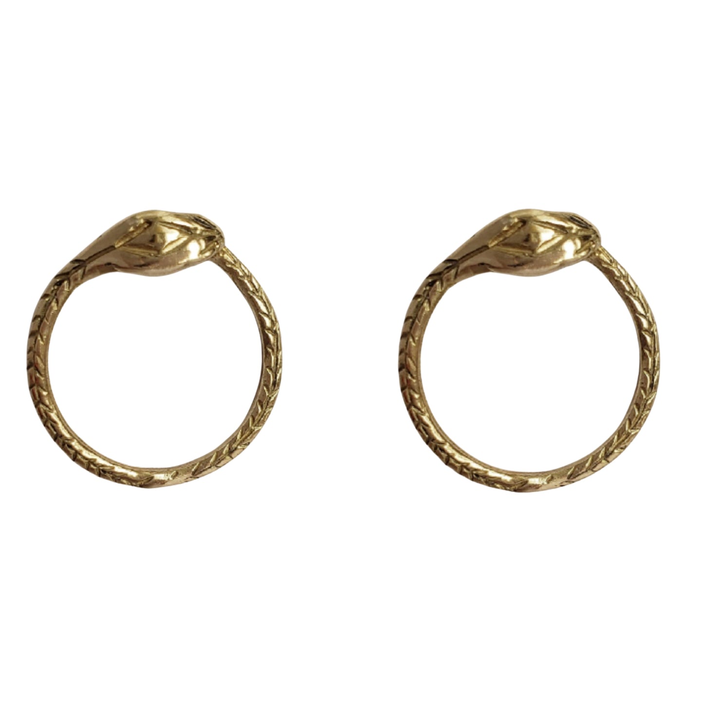 Ouroboros Snake, Bronze Stud Earrings
